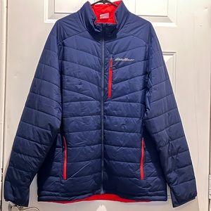 Eddie Bauer XXL winter jacket,reversible blue/red almost like New!